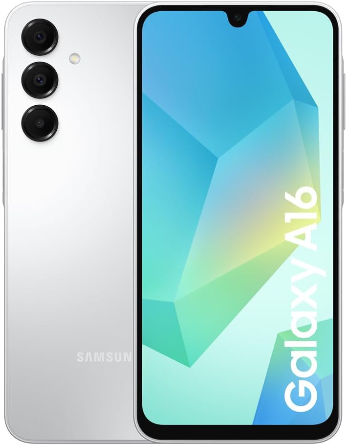 Samsung Galaxy A16 5G Android Smartphone, Super Amoled 6.7" Screen, Multiple Cameras, 128GB Storage, Light Grey, 3 Year Manufacturer Extended Warranty (UK Version)
