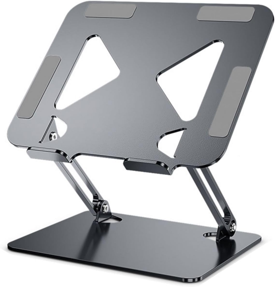 Standly Adjustable Laptop Stand for Desk – Portable Multi-Angle Laptop Riser with Heat Vent, Ergonomic Laptop Holder for MacBook, iPads, Tablets & 10-16” Laptops (Grey)