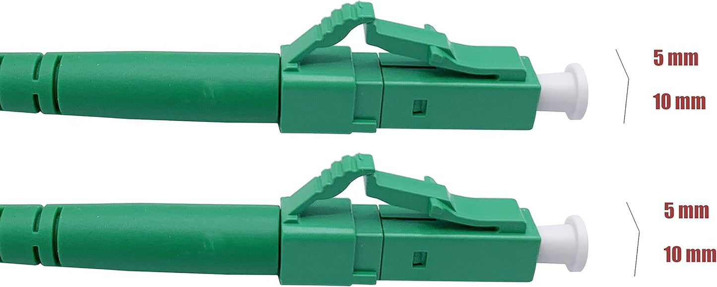 Elfcam® - 15m Fiber Optic Cable LC/APC to LC/APC Simplex Singlemode 9/125μm LSZH, Compatible with FTTH Cables, White 15 Meter