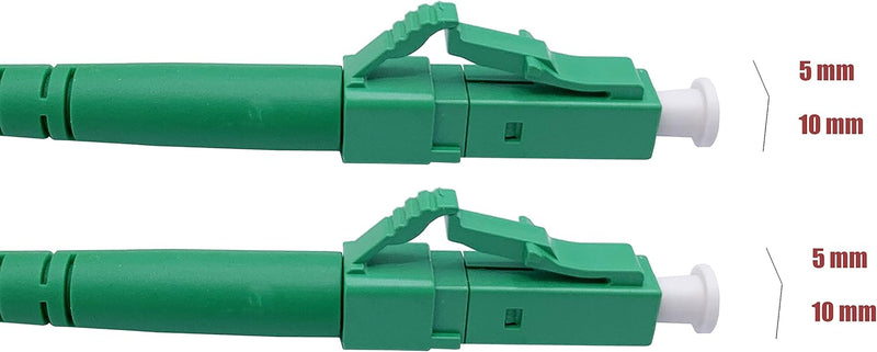 Elfcam® - 15m Fiber Optic Cable LC/APC to LC/APC Simplex Singlemode 9/125μm LSZH, Compatible with FTTH Cables, White 15 Meter