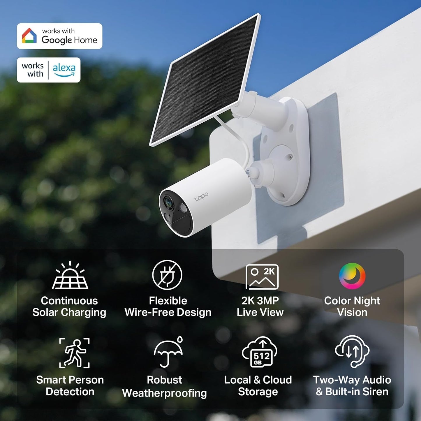 Tapo TC82 KIT 2K 3MP Battery Solar Security Camera Outdoor