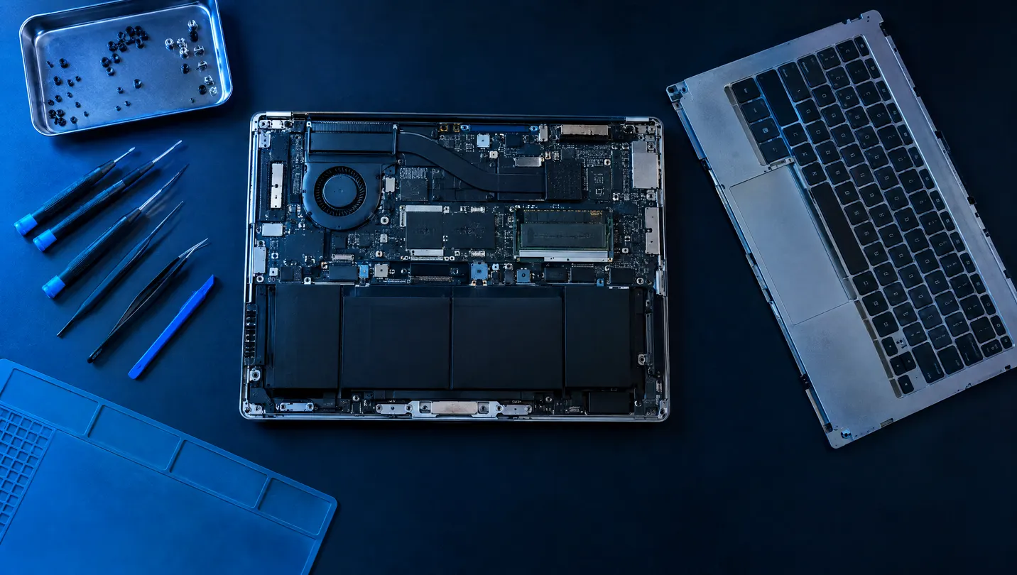 Laptop Repair on the bench at Tech Depot