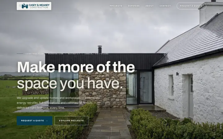 The Casey & Meaney Construction website