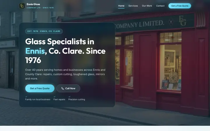 The Ennis Glass Company website