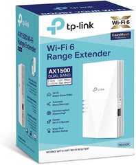 TP-Link RE500X WiFi 6 AX1500Mbps, WiFi Extender Booster, Internet Booster, Gigabit Ethernet Port, WiFi Booster Range Extender, EasyMesh, Access Point, WiFi Repeater, App Control Easy Setup, UK Plug