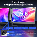 15.6" Laptop Screen Extender Monitor, 1080P FHD IPS Dual Portable Monitor