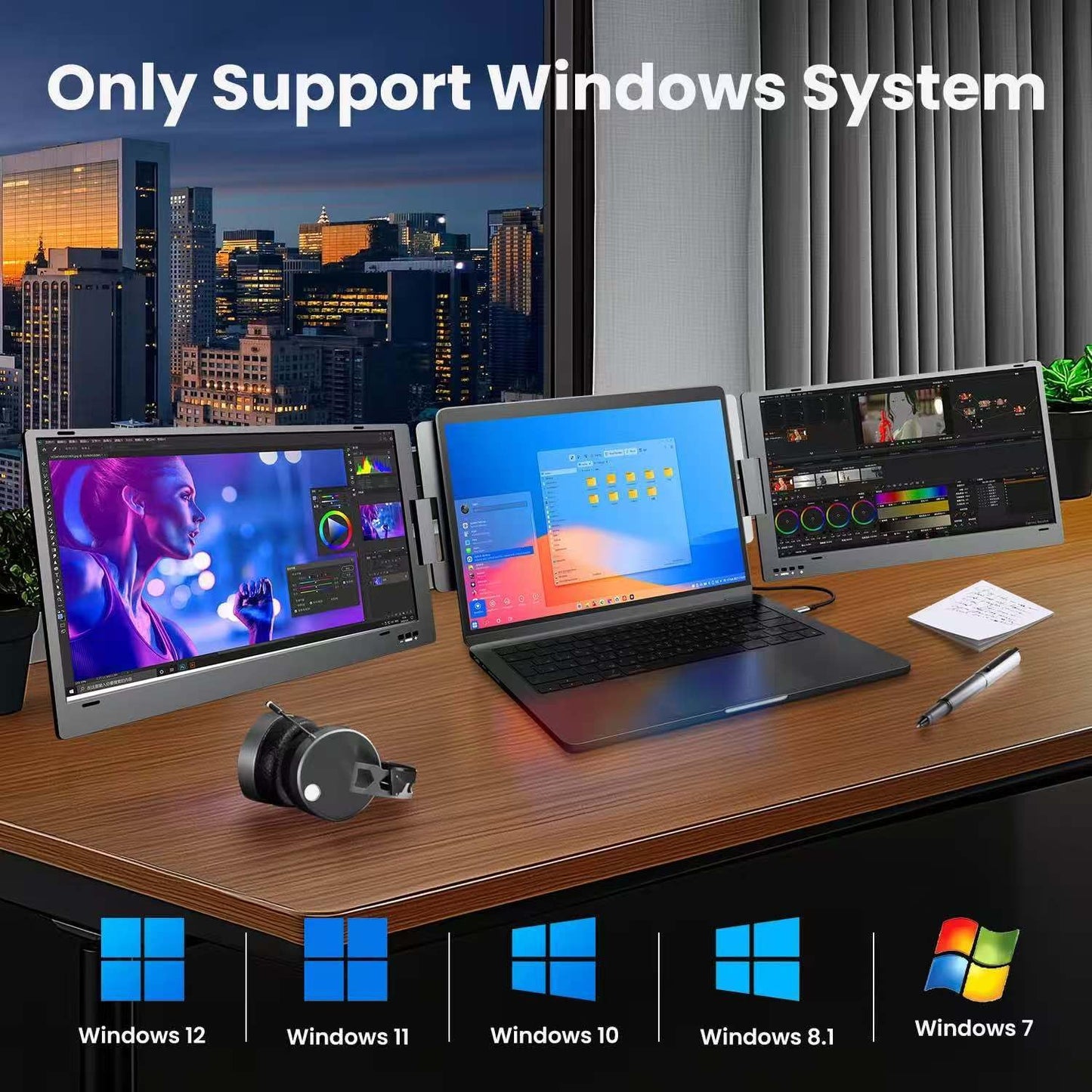 15.6" Laptop Screen Extender Monitor, 1080P FHD IPS Dual Portable Monitor