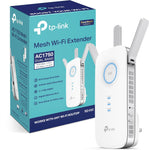 TP-Link AC1750 Universal Dual Band Range Extender, Broadband/Wi-Fi Extender, Wi-Fi Booster/Hotspot with 1 Gigabit Port and 3 External Antennas, Built-in Access Point Mode, UK Plug (RE450), White
