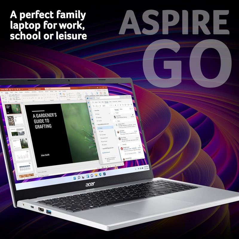 Acer Aspire Go 15 AG15-31P Laptop - Intel Core i3-N305, 8GB, 256GB SSD, Integrated Graphics, 15.6